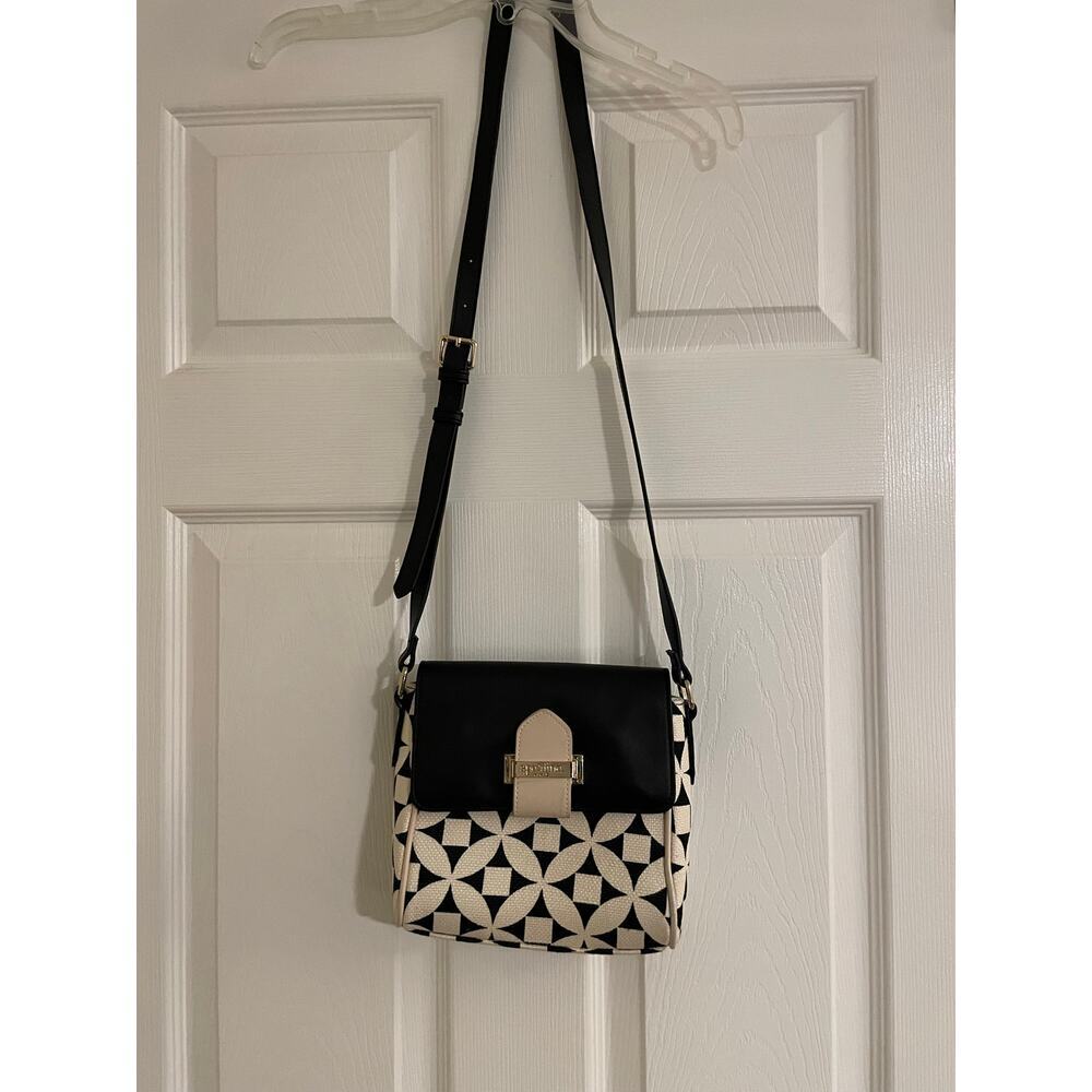 Spartina small black and white patterned crossbody bag